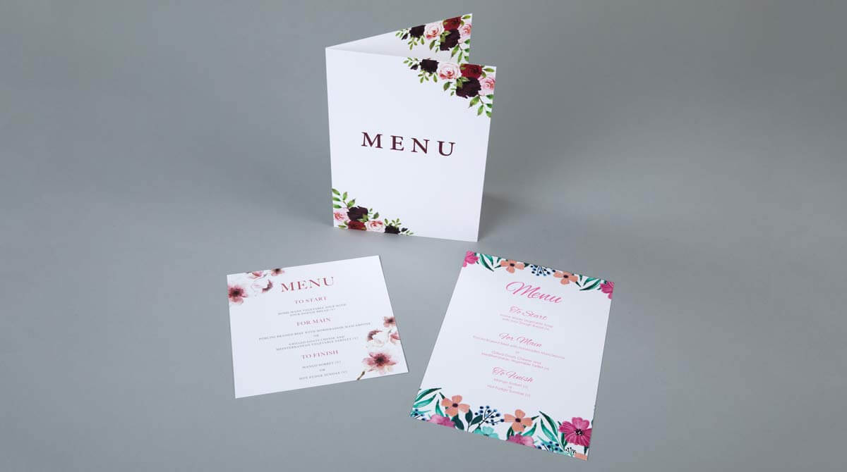 Folded Wedding Menus